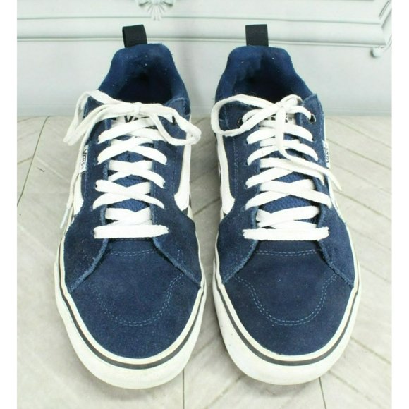 Vans Of The Wall Blue Suede Lace Up Checkerboard Skate Sneakers Shoes Size 8 - Picture 5 of 9